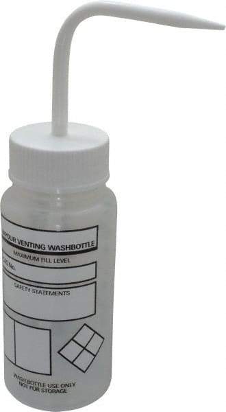 Dynalon Labware - 250 mL Safety Wash Bottle - Polyethylene, Translucent, 9" High x 6-1/2" Diam, 3/4" Cap - Exact Tool & Supply