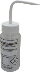 Dynalon Labware - 250 mL Safety Wash Bottle - Polyethylene, Translucent, 9" High x 6-1/2" Diam, 3/4" Cap - Exact Tool & Supply