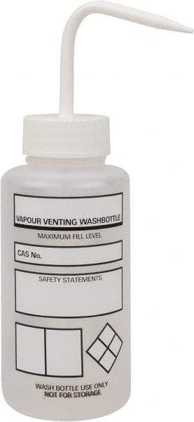 Dynalon Labware - 500 mL Safety Wash Bottle - Polyethylene, Translucent, 9" High x 6-1/2" Diam, 3/4" Cap - Exact Tool & Supply
