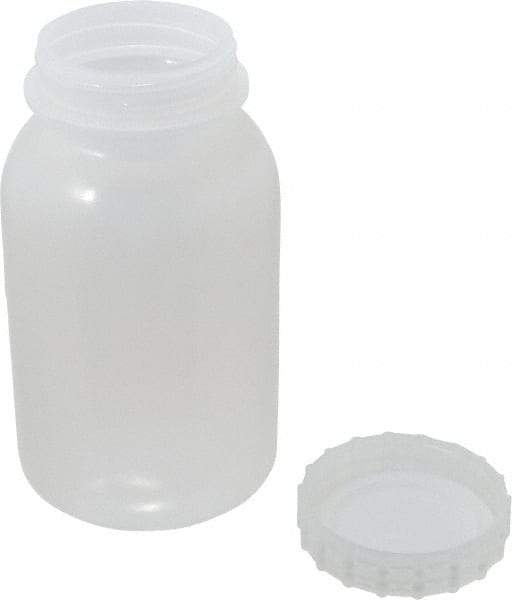 Bel-Art - 32 oz Wide-Mouth Bottle - Polypropylene, Translucent, 7" High x 3.9" Diam, 3/4" Cap - Exact Tool & Supply