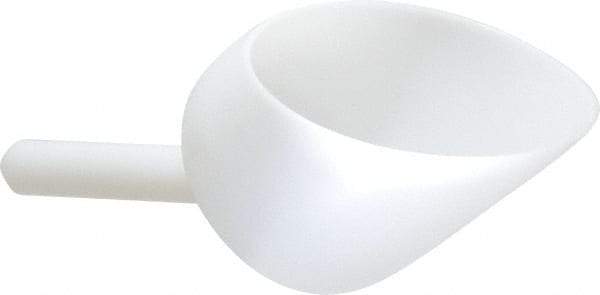 Bel-Art - 32 oz White Polyethylene Round Bottom Scoop - 4.9" Wide x 5-1/2" Deep Bowl, 5" Handle Length, 10" OAL - Exact Tool & Supply