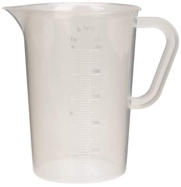 Bel-Art - 500 ml Polypropylene Graduated Pitcher - 10 ml Graduation, x 5-1/4" High - Exact Tool & Supply