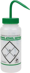 Bel-Art - 16 oz Safety Wash Bottle - Polyethylene, Green, 43mm Cap - Exact Tool & Supply