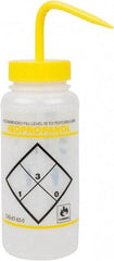 Bel-Art - 16 oz Safety Wash Bottle - Polyethylene, Yellow, 43mm Cap - Exact Tool & Supply