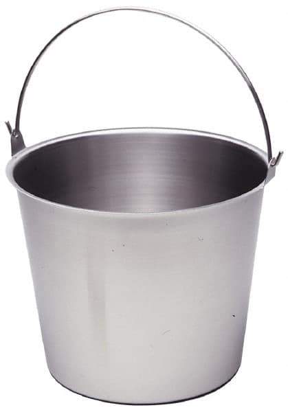 VOLLRATH - 4 Gal Tapered Cylinder Stainless Steel Pail - 10-1/8" High x 12" Diam - Exact Tool & Supply