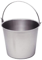 VOLLRATH - 4 Gal Tapered Cylinder Stainless Steel Pail - 10-1/8" High x 12" Diam - Exact Tool & Supply