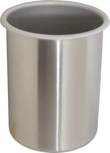 VOLLRATH - Round, Chrome Stainless Steel Food Storage Container - 6.8" High x 4.9" Wide - Exact Tool & Supply