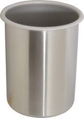 VOLLRATH - Round, Chrome Stainless Steel Food Storage Container - 6.8" High x 4.9" Wide - Exact Tool & Supply
