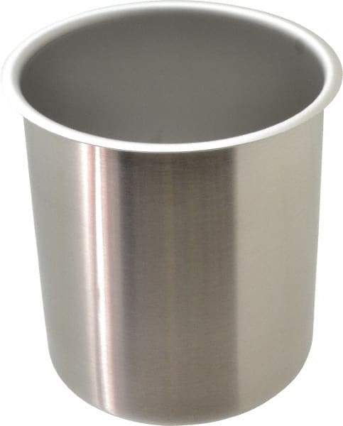 VOLLRATH - Round, Chrome Stainless Steel Food Storage Container - 7.3" High x 6.1" Wide - Exact Tool & Supply