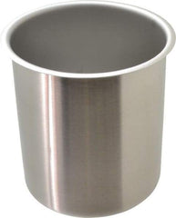 VOLLRATH - Round, Chrome Stainless Steel Food Storage Container - 7.3" High x 6.1" Wide - Exact Tool & Supply