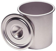 VOLLRATH - Round, Chrome Stainless Steel Food Storage Container - 10.9" High x 9" Wide - Exact Tool & Supply