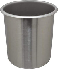 VOLLRATH - Round, Chrome Stainless Steel Food Storage Container - 7.6" High x 6-1/2" Wide - Exact Tool & Supply