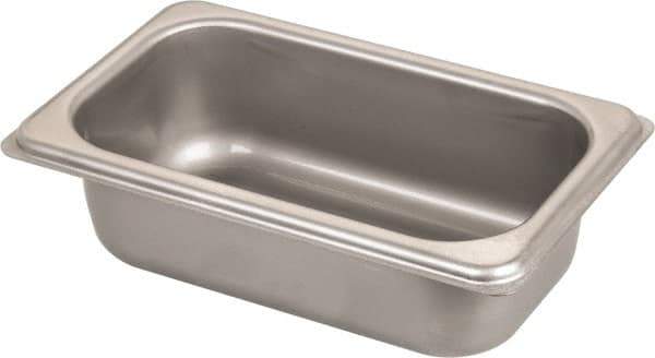 VOLLRATH - Rectangular, Chrome Stainless Steel Food Pan - 2" High x 4.3" Wide x 6.9" Long - Exact Tool & Supply
