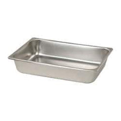 VOLLRATH - Rectangular, Chrome Stainless Steel Food Pan - 2-1/2" High x 6.4" Wide x 10.4" Long - Exact Tool & Supply
