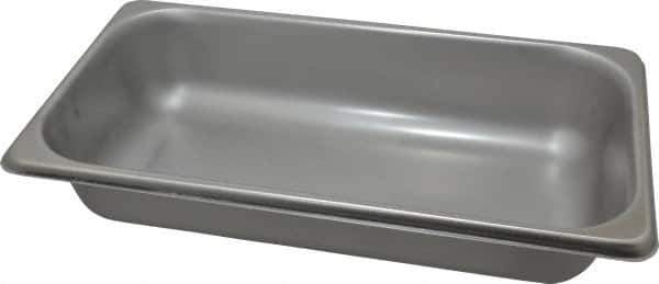 VOLLRATH - Rectangular, Chrome Stainless Steel Food Pan - 2-1/2" High x 6.9" Wide x 12.8" Long - Exact Tool & Supply
