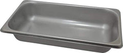VOLLRATH - Rectangular, Chrome Stainless Steel Food Pan - 2-1/2" High x 6.9" Wide x 12.8" Long - Exact Tool & Supply