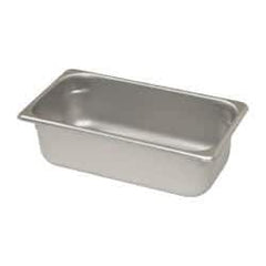 VOLLRATH - Rectangular, Chrome Stainless Steel Food Pan - 4" High x 6.9" Wide x 12.8" Long - Exact Tool & Supply