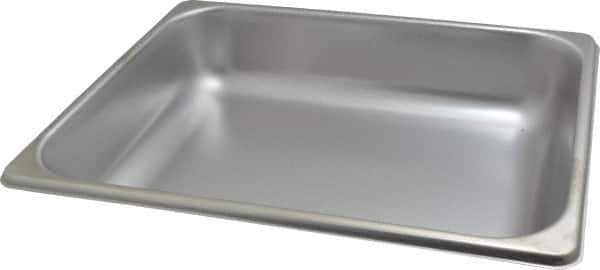 VOLLRATH - Rectangular, Chrome Stainless Steel Food Pan - 2-1/2" High x 10.4" Wide x 12.8" Long - Exact Tool & Supply