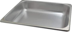 VOLLRATH - Rectangular, Chrome Stainless Steel Food Pan - 2-1/2" High x 10.4" Wide x 12.8" Long - Exact Tool & Supply