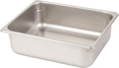 VOLLRATH - Rectangular, Chrome Stainless Steel Food Pan - 4" High x 10.4" Wide x 12.8" Long - Exact Tool & Supply