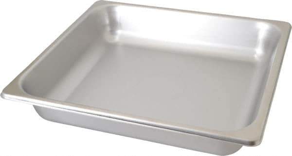 VOLLRATH - Rectangular, Chrome Stainless Steel Food Pan - 2-1/2" High x 12.8" Wide x 13.9" Long - Exact Tool & Supply