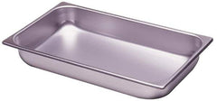 VOLLRATH - Rectangular, Chrome Stainless Steel Food Pan - 2-1/2" High x 12.8" Wide x 20.8" Long - Exact Tool & Supply