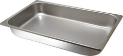 VOLLRATH - Rectangular, Chrome Stainless Steel Food Pan - 2-1/2" High x 9.8" Wide x 16.4" Long - Exact Tool & Supply