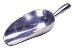 VOLLRATH - 24 oz Silver Cast Aluminum Round Bottom Scoop - 4" Wide Bowl, 3.4" Handle Length, 10.8" OAL - Exact Tool & Supply