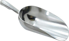 VOLLRATH - 12 oz Silver Cast Aluminum Round Bottom Scoop - 3.3" Wide Bowl, 3" Handle Length, 8.8" OAL - Exact Tool & Supply