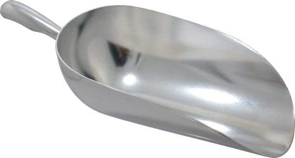 VOLLRATH - 86 oz Silver Cast Aluminum Round Bottom Scoop - 6.3" Wide Bowl, 4.3" Handle Length, 15.6" OAL - Exact Tool & Supply