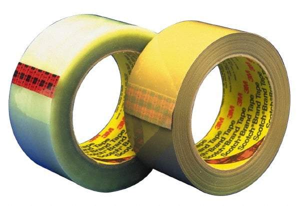 3M - 2" x 55 Yd Clear Hot Melt Adhesive Sealing Tape - Polypropylene Film Backing, 3.1 mil Thick - Exact Tool & Supply