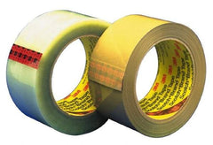 3M - 2" x 55 Yd Clear Hot Melt Adhesive Sealing Tape - Polypropylene Film Backing, 3.1 mil Thick - Exact Tool & Supply