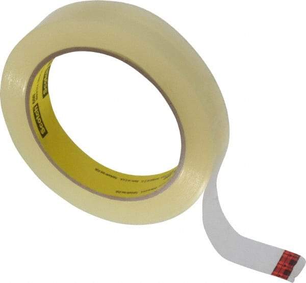 3M - 3/4" x 72 Yd Clear Acrylic Adhesive Packaging Tape - Vinyl Backing, 2.3 mil Thick, 28 Lb Tensile Strength, Series 600 - Exact Tool & Supply