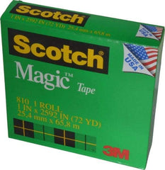 3M - 1" x 72 Yd Clear Acrylic Adhesive Packaging Tape - Acetate Backing, 2.5 mil Thick, 15 Lb Tensile Strength, Series 810 - Exact Tool & Supply