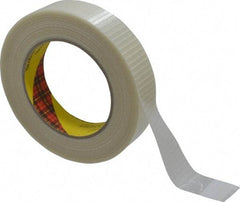 3M - 1" x 55 Yd Clear Rubber Adhesive Packaging Tape - Polypropylene Film Backing, 5.7 mil Thick, 150 Lb Tensile Strength, Series 8959 - Exact Tool & Supply