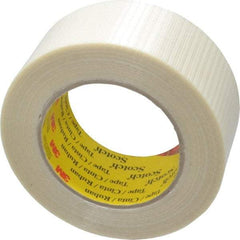 3M - 2" x 55 Yd Clear Rubber Adhesive Packaging Tape - Polypropylene Film Backing, 5.7 mil Thick, 150 Lb Tensile Strength, Series 8959 - Exact Tool & Supply