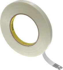 3M - 1/2" x 60 Yd Clear Rubber Adhesive Packaging Tape - Polypropylene Film Backing, 6.6 mil Thick, 380 Lb Tensile Strength, Series 8981 - Exact Tool & Supply