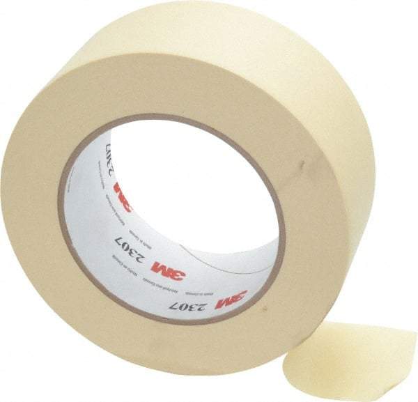 3M - 2" Wide x 60 Yd Long Tan Paper Masking Tape - Series 2307, 5.2 mil Thick, 23 In/Lb Tensile Strength - Exact Tool & Supply