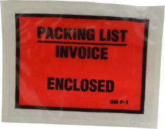 3M - 1,000 Piece, 5-1/2" Long x 4-1/2" Wide, Envelope - Packing List/Invoice Enclosed, Orange Full Faced - Exact Tool & Supply