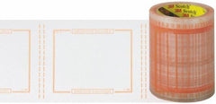 3M - 400 Piece, 10" Long x 6" Wide, Tape Roll - Document Enclosed, Clear with Orange Border - Exact Tool & Supply