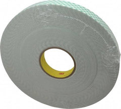 3M - 1" x 36 Yd Acrylic Adhesive Double Sided Tape - 1/16" Thick, Off-White, Urethane Foam Liner, Continuous Roll, Series 4016 - Exact Tool & Supply