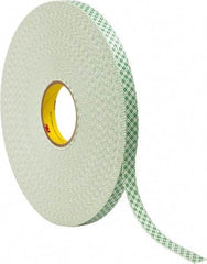 3M - 3/4" x 72 Yd Acrylic Adhesive Double Sided Tape - 1/32" Thick, Off-White, Urethane Foam Liner, Continuous Roll, Series 4032 - Exact Tool & Supply