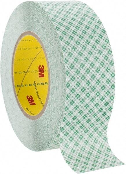 3M - 2" x 36 Yd Rubber Adhesive Double Sided Tape - 9 mil Thick, White, Polyethylene Film Liner, Continuous Roll, Series 9589 - Exact Tool & Supply