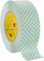 3M - 2" x 36 Yd Rubber Adhesive Double Sided Tape - 9 mil Thick, White, Polyethylene Film Liner, Continuous Roll, Series 9589 - Exact Tool & Supply