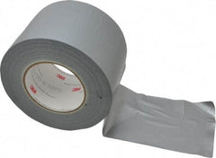 3M - 4" x 55m Silver Duct Tape - 9 mil, Rubber Adhesive, Polyethylene Film Backing, 25 Lb/ln Tensile Strength, 200°F Max, Series 3939 - Exact Tool & Supply