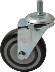 Fairbanks - 4" Diam x 1-1/4" Wide x 5-13/32" OAH Stem Mount Swivel Caster - Polyurethane over Polyethylene, 250 Lb Capacity, Ball Bearing, 1/2-13 x 1" Threaded Stem - Exact Tool & Supply