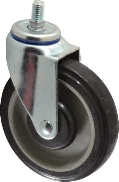 Fairbanks - 5" Diam x 1-1/4" Wide x 6-15/32" OAH Stem Mount Swivel Caster - Polyurethane over Polyethylene, 275 Lb Capacity, Ball Bearing, 1/2-13 x 1" Threaded Stem - Exact Tool & Supply