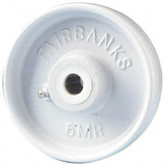 Fairbanks - 6 Inch Diameter x 2 Inch Wide, Cast Iron Caster Wheel - 1,200 Lb. Capacity, 2-3/16 Inch Hub Length, 3/4 Inch Axle Diameter, Plain Bearing - Exact Tool & Supply