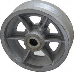 Fairbanks - 6 Inch Diameter x 2 Inch Wide, Cast Iron Caster Wheel - 1,200 Lb. Capacity, 2-3/16 Inch Hub Length, 3/4 Inch Axle Diameter, Roller Bearing - Exact Tool & Supply