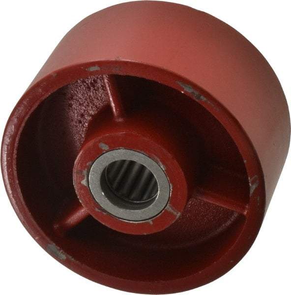 Fairbanks - 5 Inch Diameter x 2-1/2 Inch Wide, Ductile Iron Caster Wheel - 3,500 Lb. Capacity, 2-3/4 Inch Hub Length, 1 Inch Axle Diameter, Roller Bearing - Exact Tool & Supply